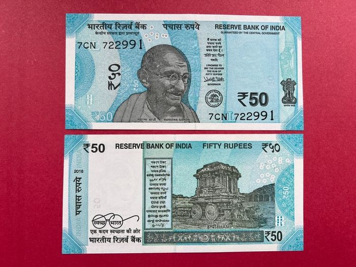 India  50 Rupees  2018  . ( Uncirculated )