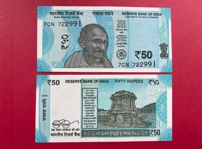 India  50 Rupees  2018  . ( Uncirculated )