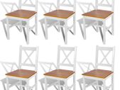 Dining Chairs 6 pcs White Pinewood