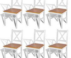 Dining Chairs 6 pcs White Pinewood