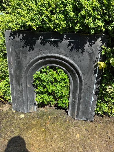 Cast Iron Open Fire Black Panel Fireplace