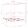 Canopy Bed Frame Pink Metal 160x200 cm Image 3