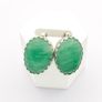 Vintage Sterling Silver Green Onyx Clip On Earings Image 6