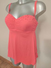Pink swimwear tankini top size UK18 EU46 cup C Postage included