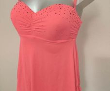 Pink swimwear tankini top size UK18 EU46 cup C Postage included