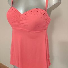 Pink swimwear tankini top size UK18 EU46 cup C Postage included