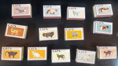 13 Vintage Cats Matchboxes