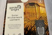 Garden Bright Solar Wickerwork Lantern (Warm White &amp; RGB LED)