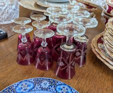 Cranberry Sherry Glass Set