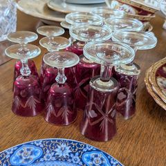 Cranberry Sherry Glass Set