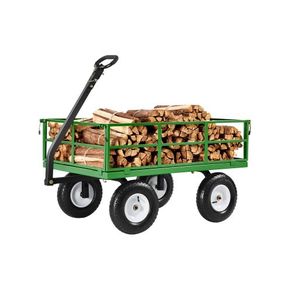 Steel Garden Cart 1200lbs Capacity Heavy Duty Wagon Cart 13in Tires