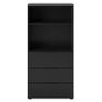 FMD Dresser with 3 Drawers and Open Shelving Black Image 5