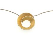 925 Vintage Sterling Silver Signed UK Modernist Spiral Pendant On Italian Chain