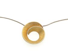925 Vintage Sterling Silver Signed UK Modernist Spiral Pendant On Italian Chain