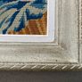 Vintage  Tapestry Bedroom Wall Hanging Floral Decor framed  in a nice moulded grey frame . Image 5