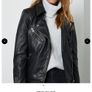 Mint Velvet Leather Jacket - Black - UK 12 - RRP 399 Brand New Image 2