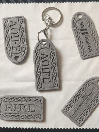 Personalised Irish Ogham Keyring Custom Name Gift