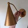 Mid century style raw brass wall sconces (x2), unused Image 2