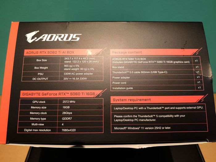 Gigabyte Aorus Rtx 5060 Ti Ai Box - 16gb Gddr7
