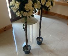 Two artificial cream trees