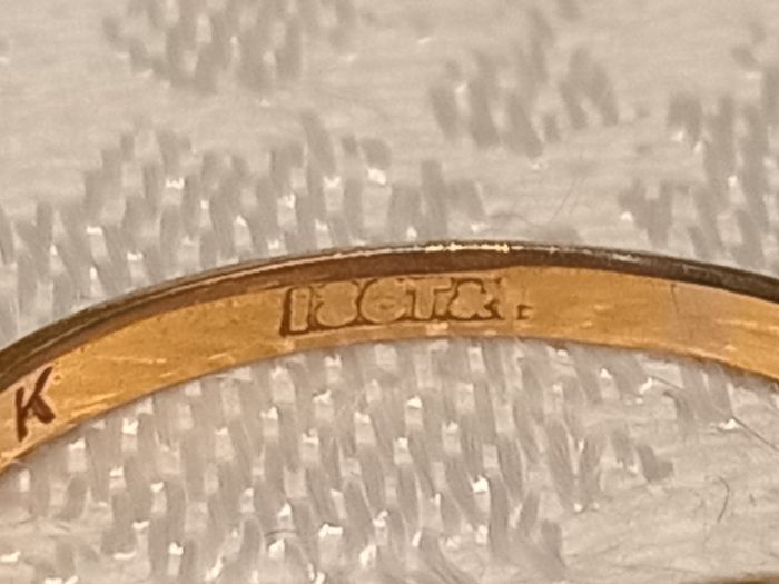 18ct Gold & Platinum Three Stone Diamond Crossover Ring - Size L, 2.7g, Antique/Vintage