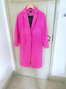 Hot pink wool mix coat in hot pink from Topshop size 10