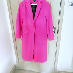 Hot pink wool mix coat in hot pink from Topshop size 10