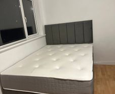 New grey double bed with mattress