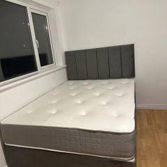 New grey double bed with mattress