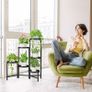 6 Tier Plant Stand Indoor Tall, Corner Metal Tiered Plant Stands Outdoor for Multiple Plants, Folding Iron Flower Display Holders Rack Shelf, Black Image 6