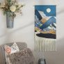 Macrame Wall Hanging Tapestry Blue Boho Woven Wall Art Decor Chic Home Bohemian Moon Tapestries Sun Mountain Cloud Aztec (MULTIPLE DESIGNS) Image 7