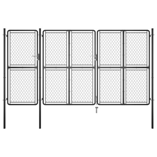Garden Gate Steel 200x395 cm Anthracite
