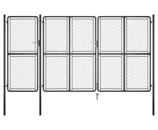 Garden Gate Steel 200x395 cm Anthracite