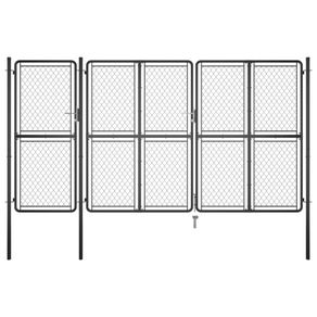 Garden Gate Steel 200x395 cm Anthracite