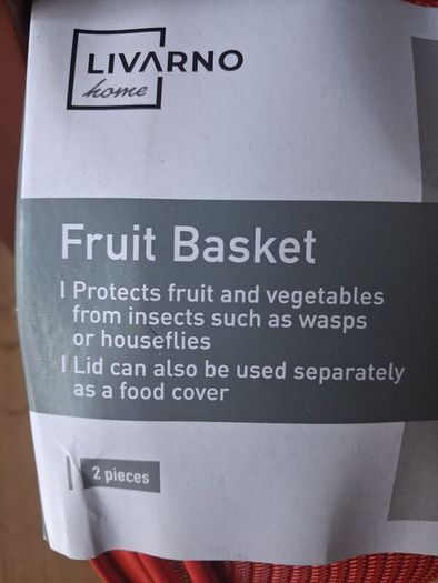 Livarno Wire Mesh fruit Basket with Lid.  27 x 21 cm