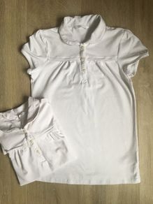 2 White polo School Uniform , 10-11Y