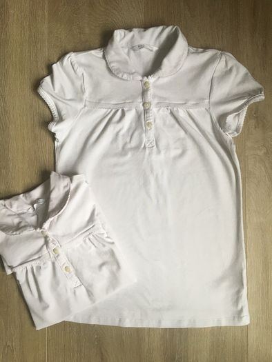 2 White polo School Uniform , 10-11Y
