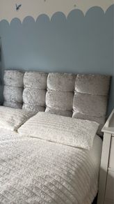 Grey Velvet Double Headboard