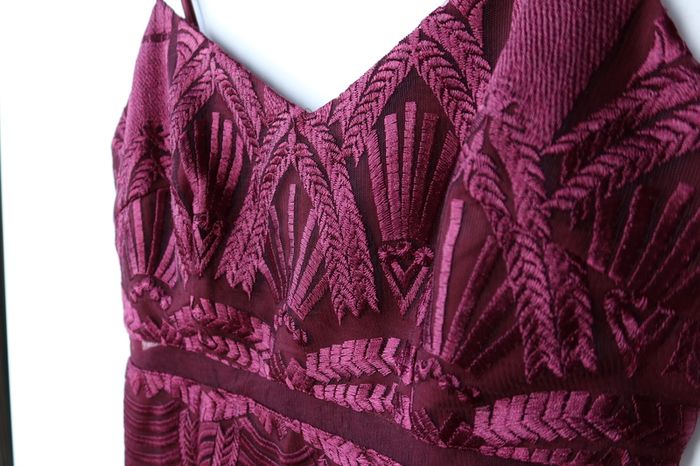 Guess Gianni embroidered mesh-inset dress