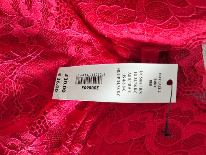 Ann Summers  Red Lace Sexy Bodysuit