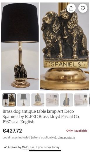 vintage brass spaniels, see last picture
