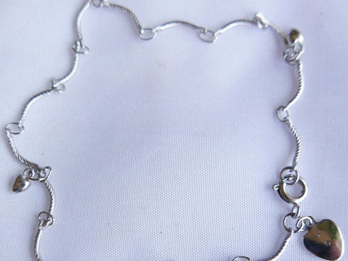 Vintage 18ct G P white Gold Plated Women's Bangle Bracelet L 9" - 2,97g