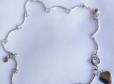 Vintage 18ct G P white Gold Plated Women's Bangle Bracelet L 9" - 2,97g