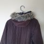 columbia Ladies jacket size large 21 " ptp brown fur hood 80%acrylic Image 4