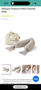 Bbhugme pregnancy pillow in seashell beige