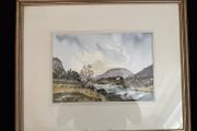 Original Irish Landscape Watercolour - "Slemish Mountain &amp; Braid River Co. Antrim" by E. McMullin