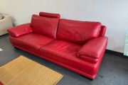 Red Leather Sofa