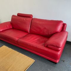 Red Leather Sofa