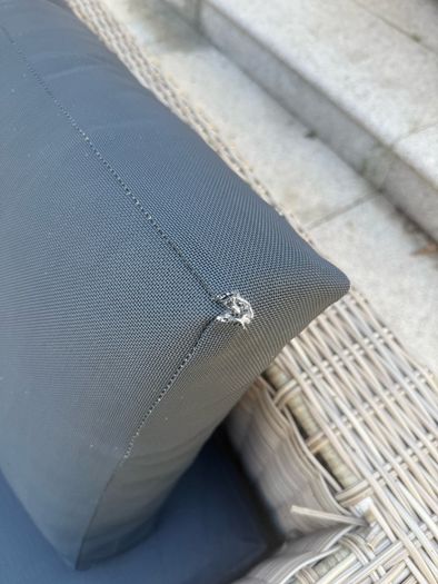 10 seater rattan garden set with dark navy cushions