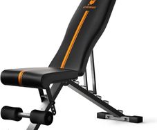 LIMITED TIME DEAL | Foldable Adjustable Weight Bench | 90 Degree, Incline, Decline, Flat | Pre Assembled | Weights Set Compatible | Home Gym Benches | Full Body Workout Exercise